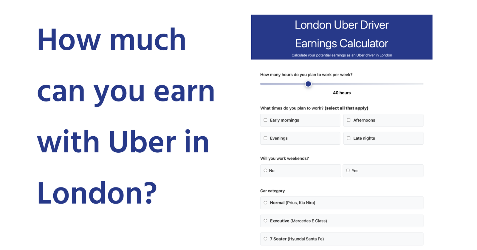 How much does a London Uber driver earn? – Calculator