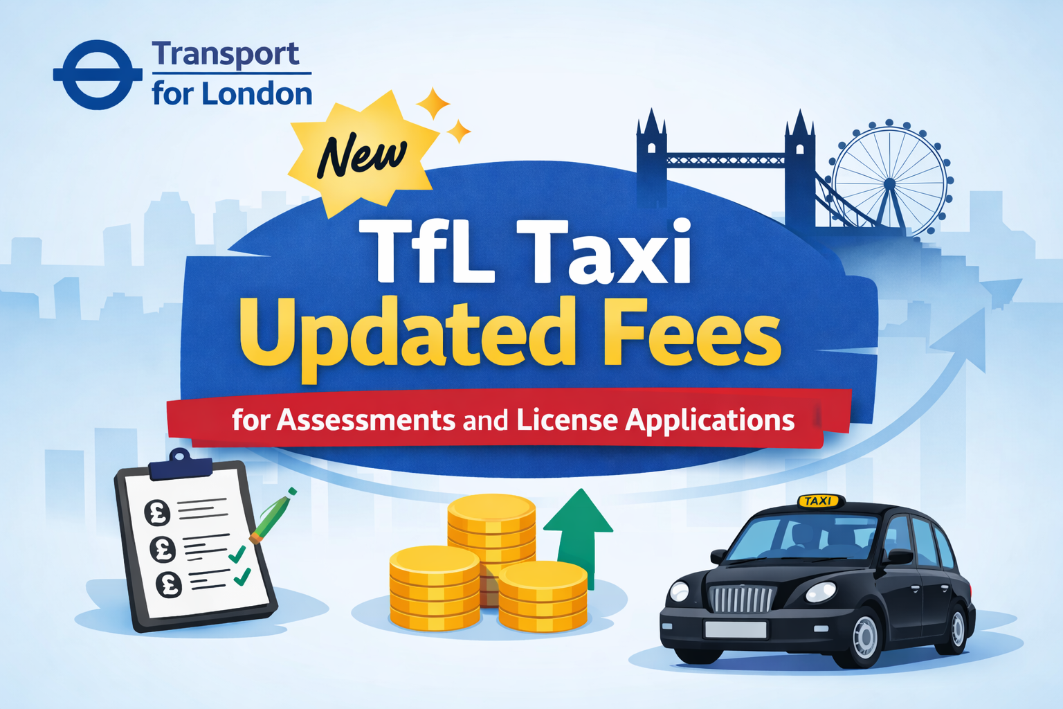 New TfL Taxi Updated Fees for Assessments and License Applications